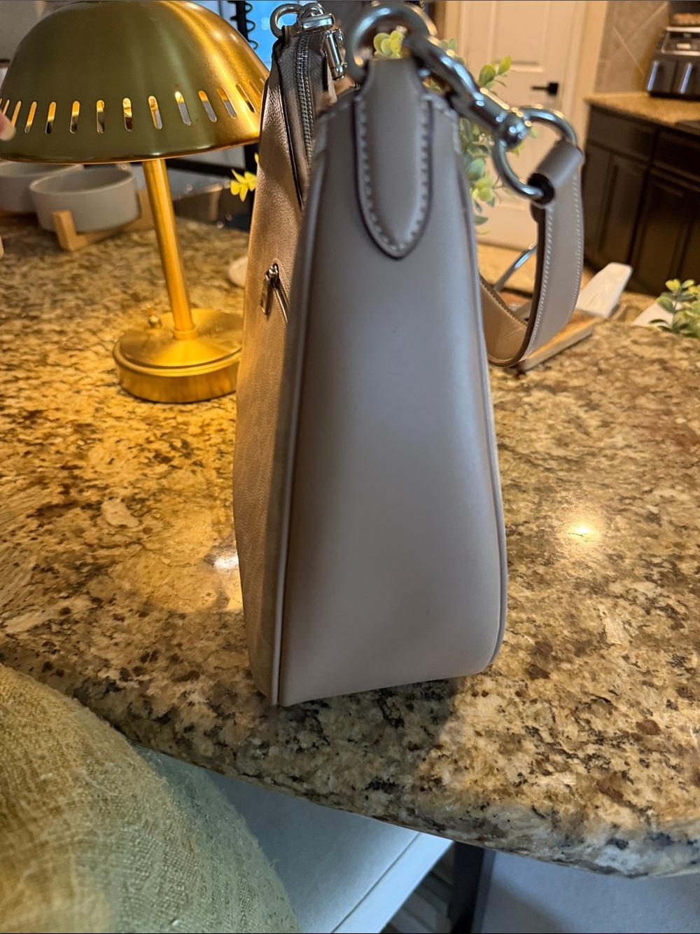 Coach Signature Pebbled Shoulder Bag in Light Taupe - Picture 5 of 16